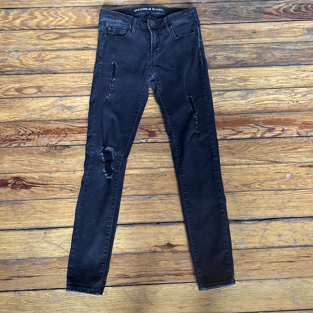 Black Distressed Skinny Jeans
